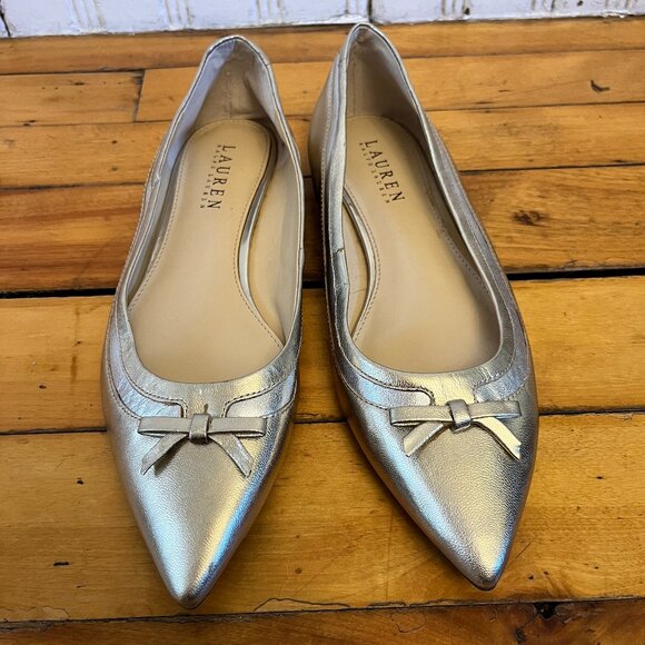 Lauren Ralph Lauren Silver Flats - Picture 2 of 6